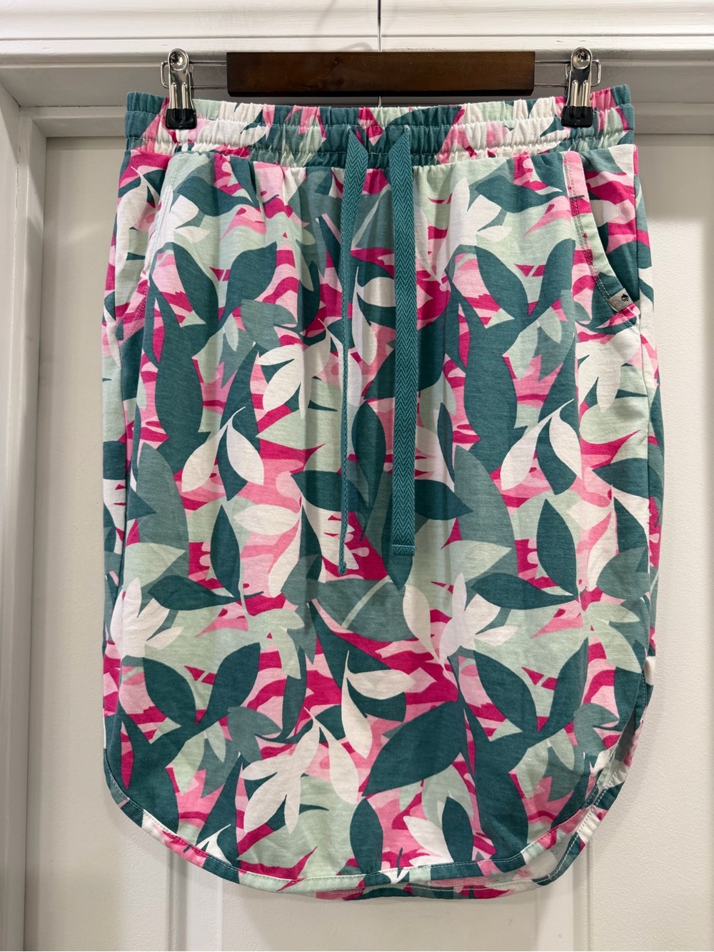 Ocean Coast Tropical Drawstring Elastic Waist Skirt Size Medium